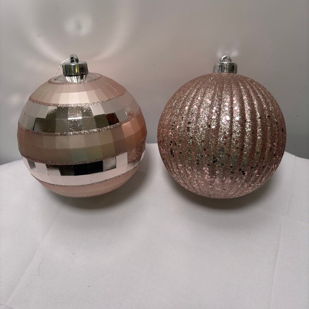 Large 6” Christmas Ball Ornaments - Two